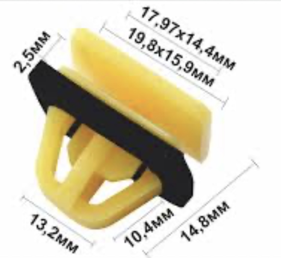 Клипса пластиковая для Hyundai, Kia ОЕМ: 877583D000 (87758-3D000). (молдинги).