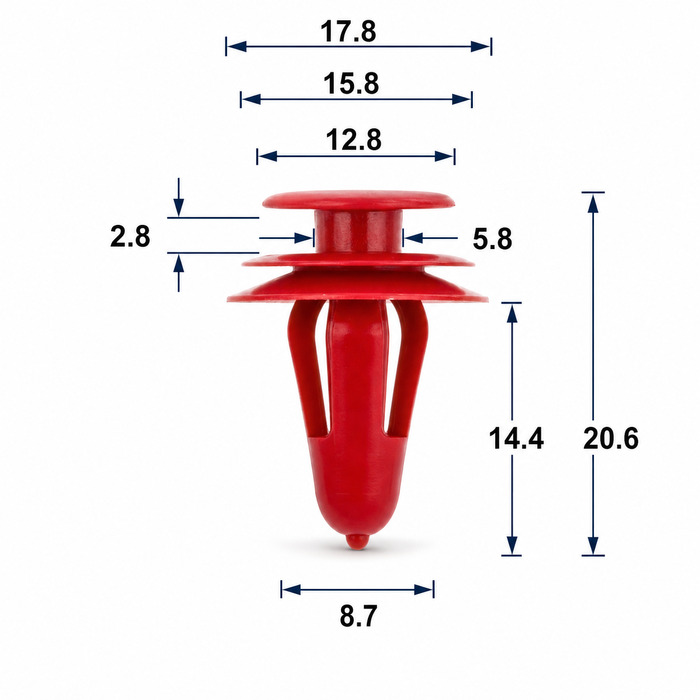 Клипса пластиковая для Chevrolet, Daewoo, GM, Lexus, Suzuki, Toyota ОЕМ: 6777112050, 95008221, 94530670, 30006620, 6777113020, 0940908320 . (шумоизоляция, обшивка, отделка, уплотнители, внутренняя отделка).